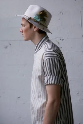 awning stripe elongated shirt tar/salt