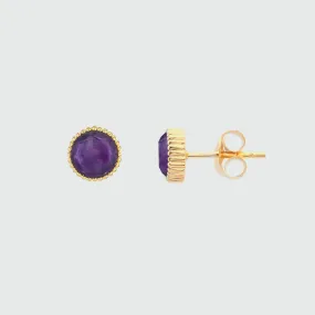 Barcelona February Amethyst Birthstone Stud Earrings