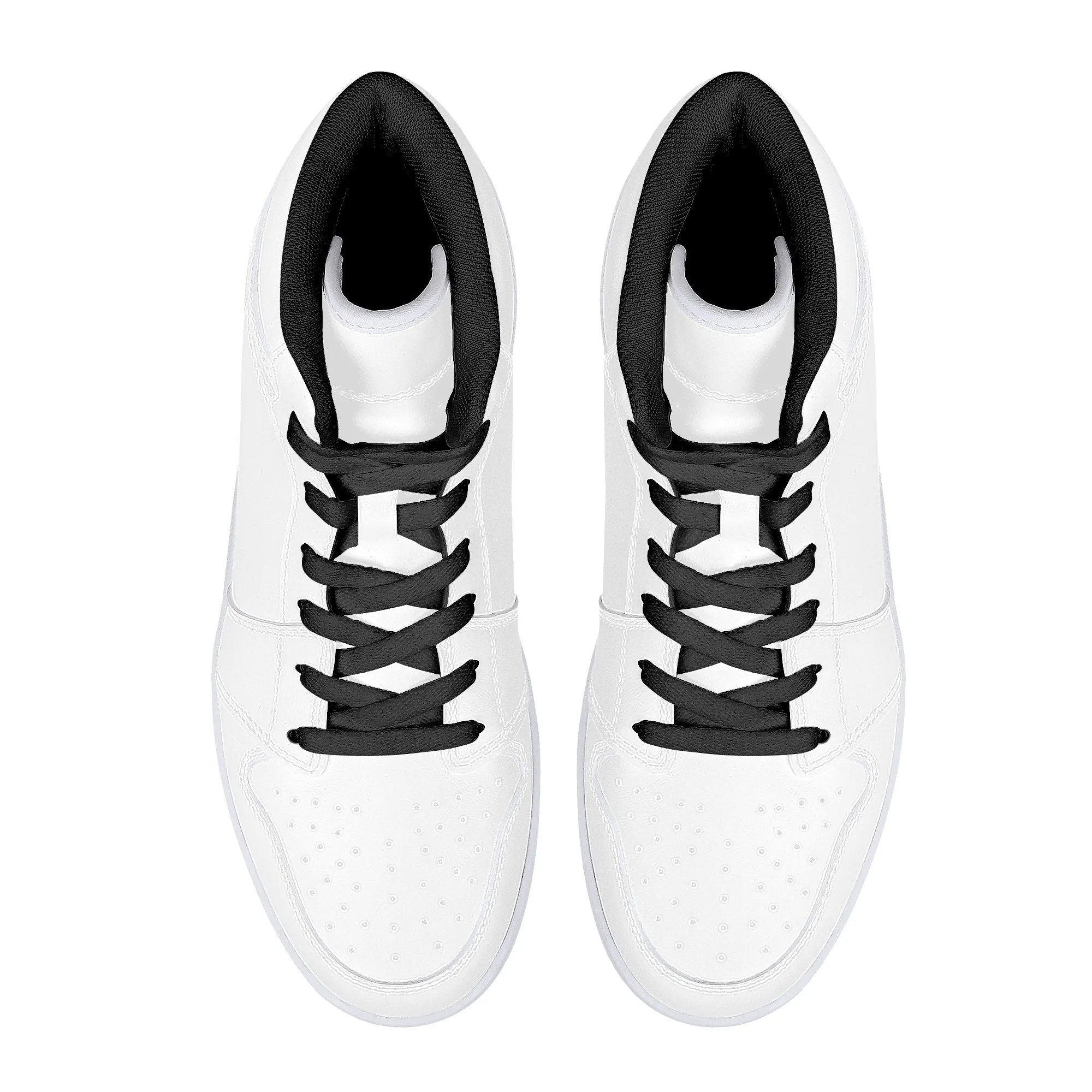 Customizable High-Top Synthetic Vegan Leather Sneakers - Black | Custom Shoes | Shoe Zero