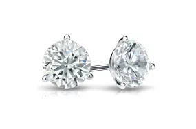 Earrings 1.40 cts Natural Round Diamonds color I clarity I1 18kt Gold Studs