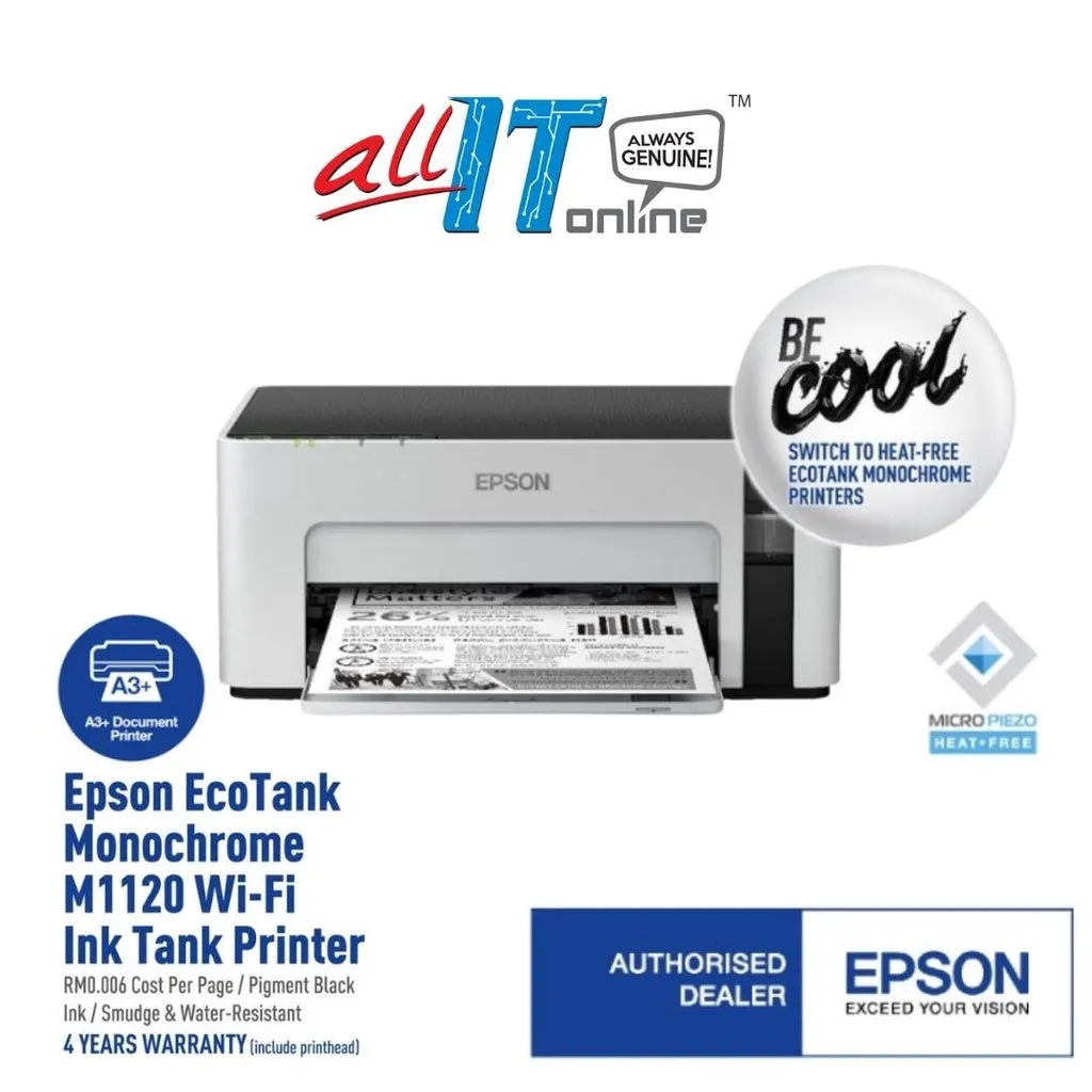 Epson EcoTank Monochrome M1120 Wi-Fi Ink Tank Printer