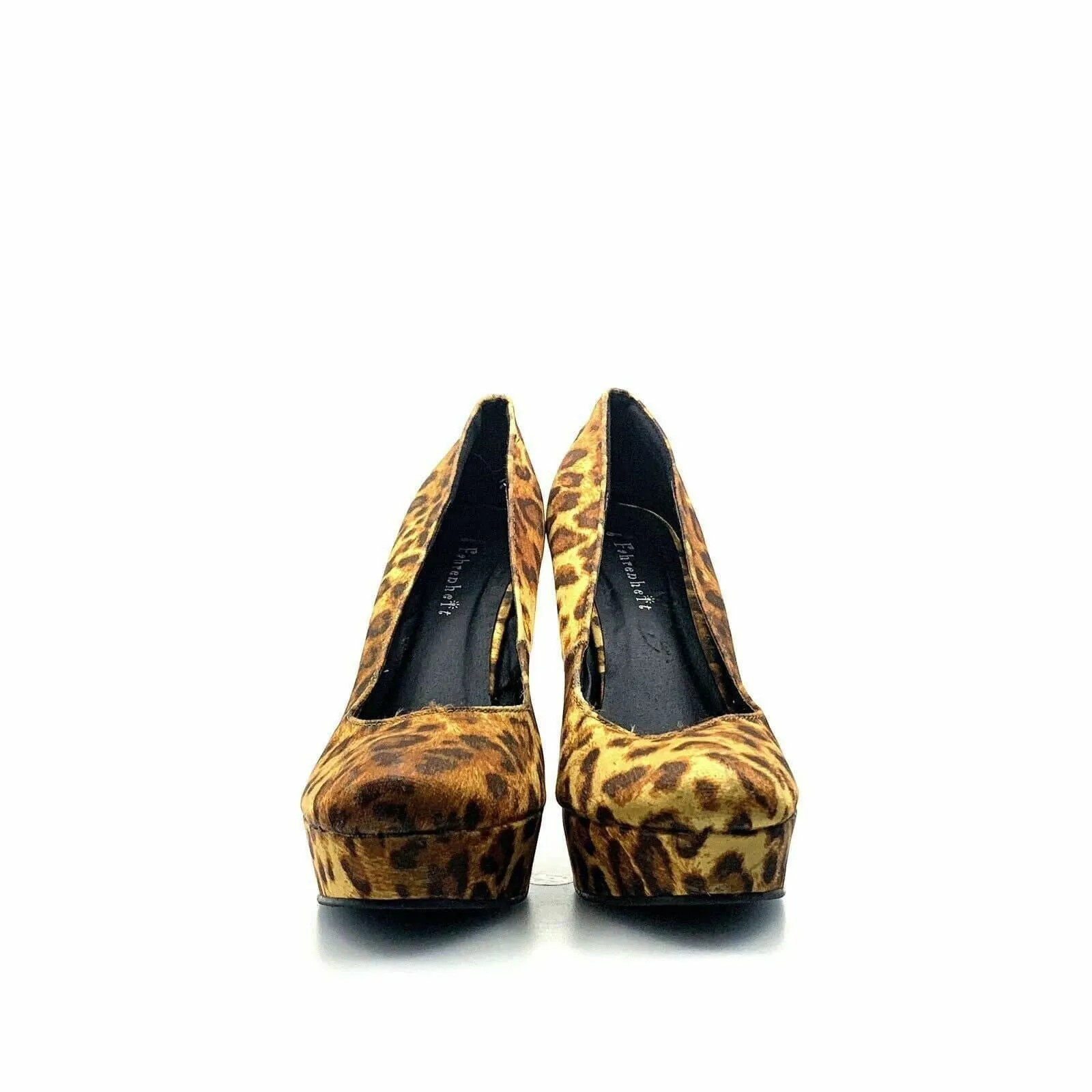 Fahrenheit Womens Size 7.5 Brown Leopard Heels Platform Stiletto Shoes