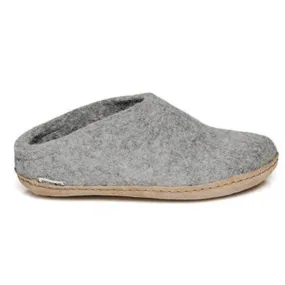 Glerups Slippers: Slip-on, Grey, Leather B-10-00- 43