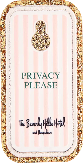 Glitter Varsity The Beverly Hills Hotel "Privacy Please" Door Hang Patch