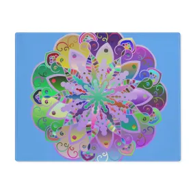 Hand-Drawn Mandala Art Placemat, Light Blue 1pc