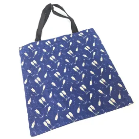 Navy Blue Champagne Shoulder Shopping Bag