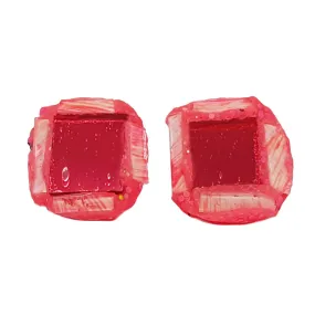 PINK/CORAL SQUARE CLIP-ON EARRINGS