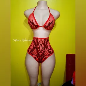 Red Ruby high waist swimsuit