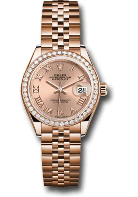 Rolex Everose Gold Lady-Datejust Watch - Diamond Bezel - RosŽ Roman Dial - Jubilee Bracelet - 279135rbr rsrj