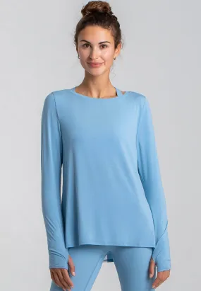 Wave Long Sleeve Top - Dusty Baby Blue