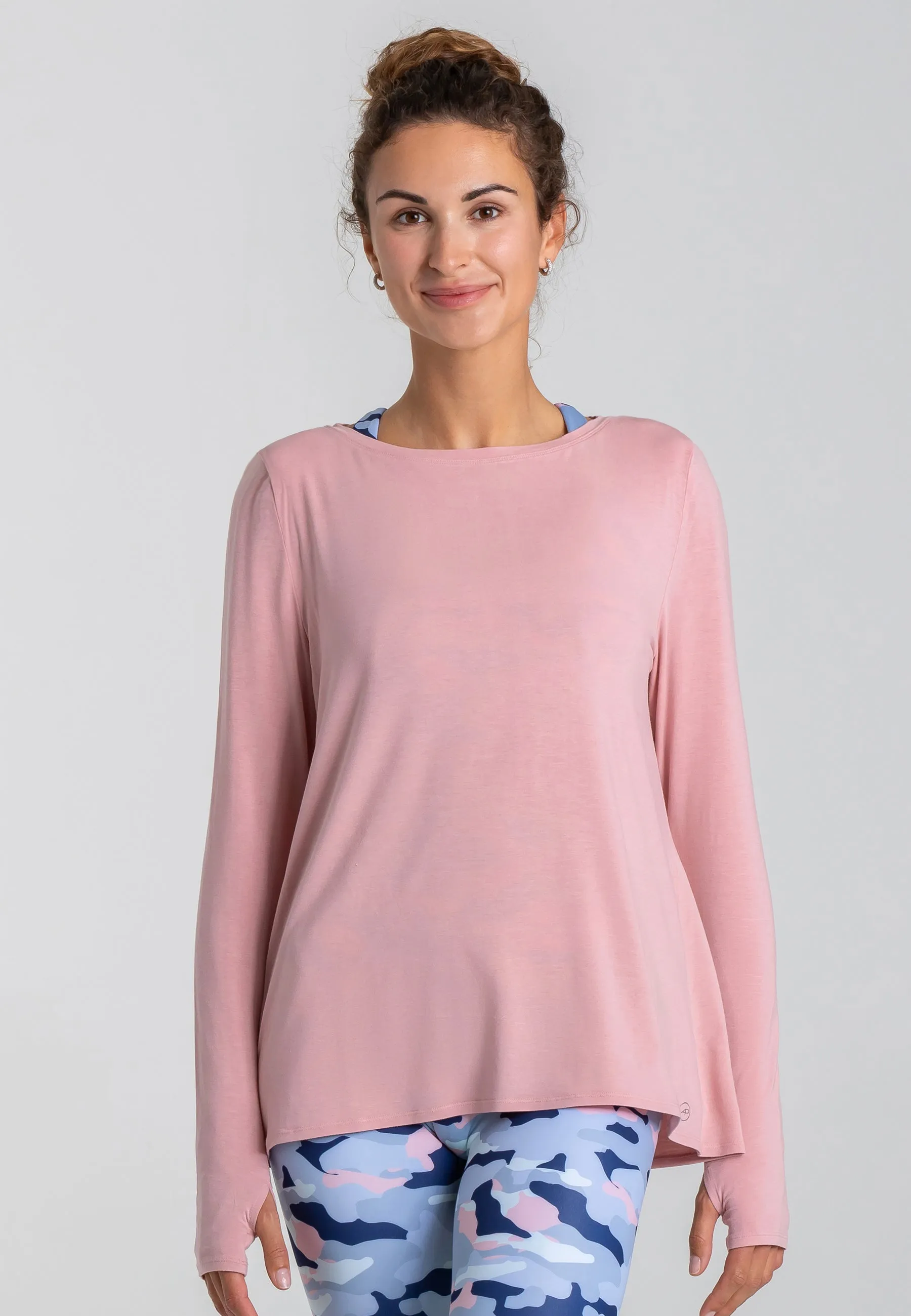 Wave Long Sleeve Top - Rose Blossom