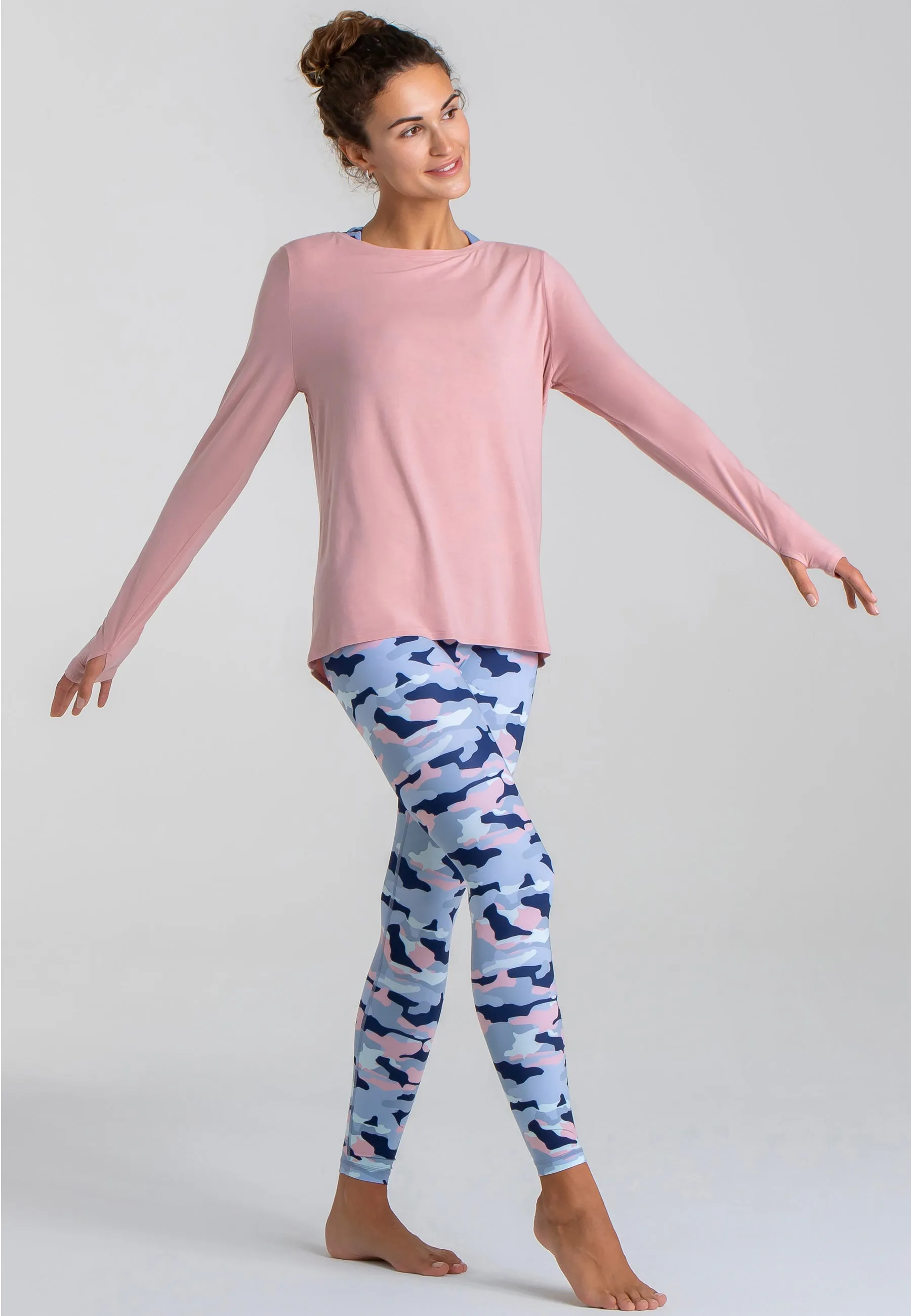 Wave Long Sleeve Top - Rose Blossom